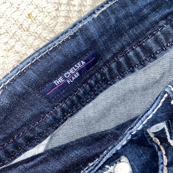 VIGOSS Chelsea Flare Jeans Women Size 16 Bootcut Denim Blue Western Bling - Picture 7 of 13